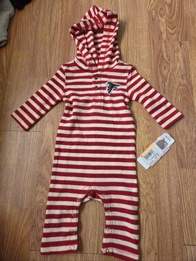 Atlanta Falcons Baby Romper 3-6M Team Logo NWT NFL Red White Stripes